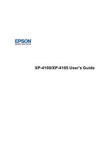 Epson XP 4105 manual. Camera Instructions.